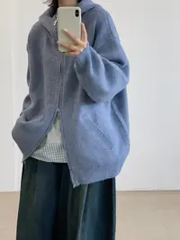 JBJC#2579#半开拉链连帽毛衣 X