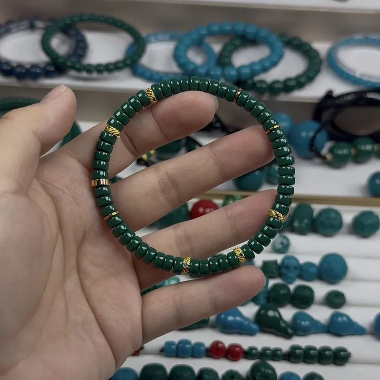 高瓷地狱色高端平替文玩配饰直切药片手链手串卡6mm