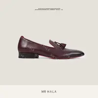 MRHALA鹊维意制红底手工擦色麦穗鞋女 LX410119