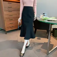 【港风女神】2025早春新款百搭高腰显瘦显高显身材鱼尾半身裙女
