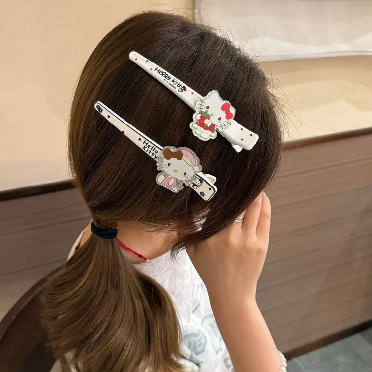 甜美少女心kt猫大号发夹可爱ins风韩系百搭款发饰侧边刘海一字夹