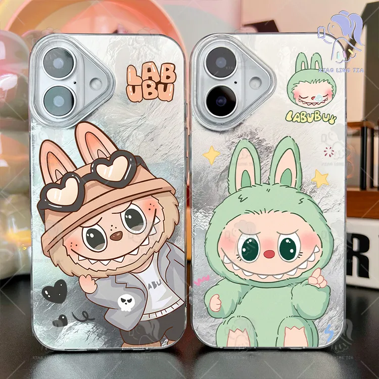 小凌家适用于苹果16华为小米OPPO拉布布可爱IMD冰川纹壳