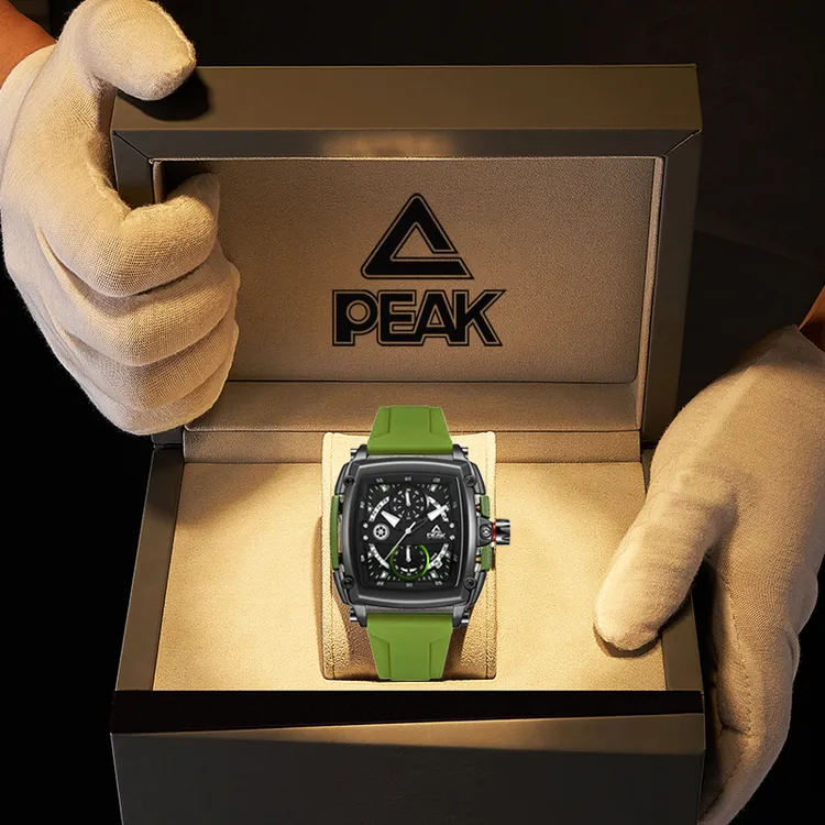 匹克正品手表男士酒桶形机械感男款学生运动多功能防水特种兵军表