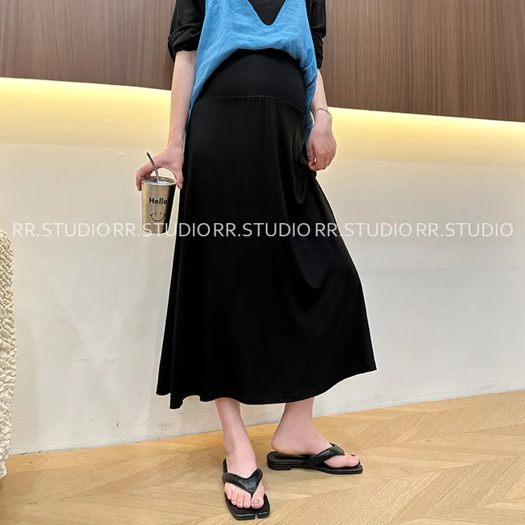 孕妇夏装半身裙高腰无托腹休闲百搭时尚中长款裙子DY2146