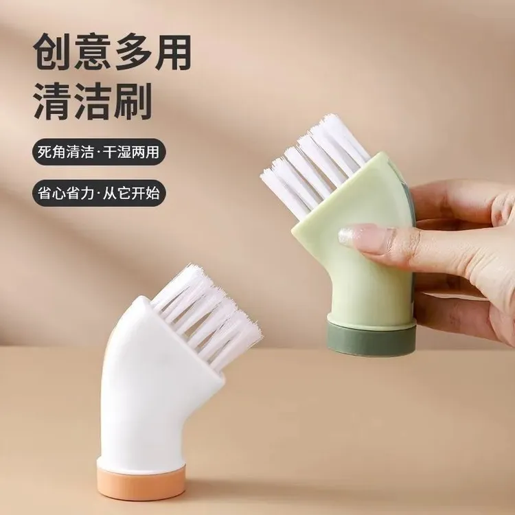 创意多用清洁刷多功能连接矿泉水瓶扁头家用刷子一体死角缝隙刷子