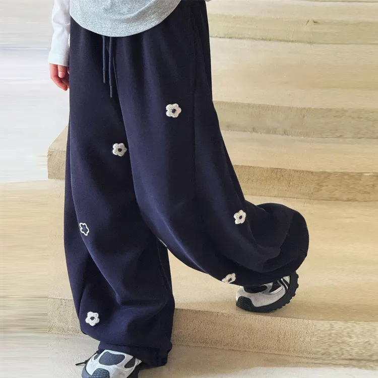 女童裤子秋装爆款2025新款洋气时髦女孩高级感直筒宽松阔腿长裤潮