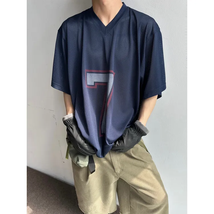 SHAKEAIR网眼数字“7”印花球衣款大短袖T恤 SW748