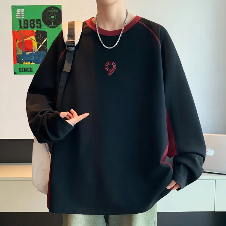 薄款时尚卫衣男士潮流套头长袖秋季新款运动休闲百搭卫衣韩版DS