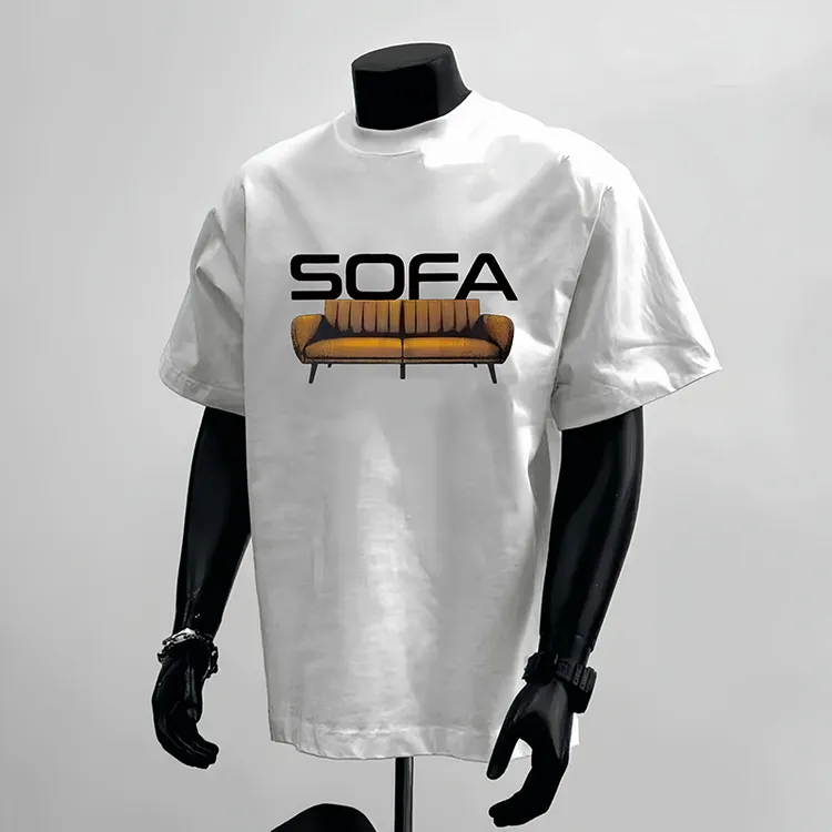 赫库森100%纯棉宽松重磅小众夏季卡通印花短袖T恤ins高街潮牌上衣