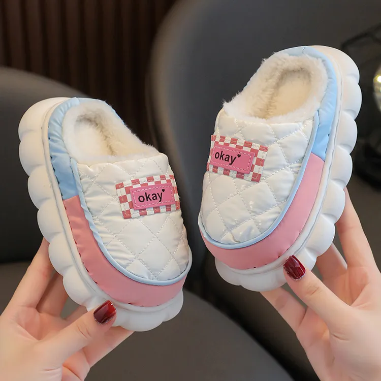 儿童棉鞋冬季2024新款卡通保暖防滑男女童居家室外宝宝毛毛棉鞋