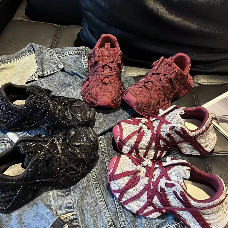 满天星巴黎黑天使新款.巴家新款欧若风老爹小众洋气休闲运动女鞋