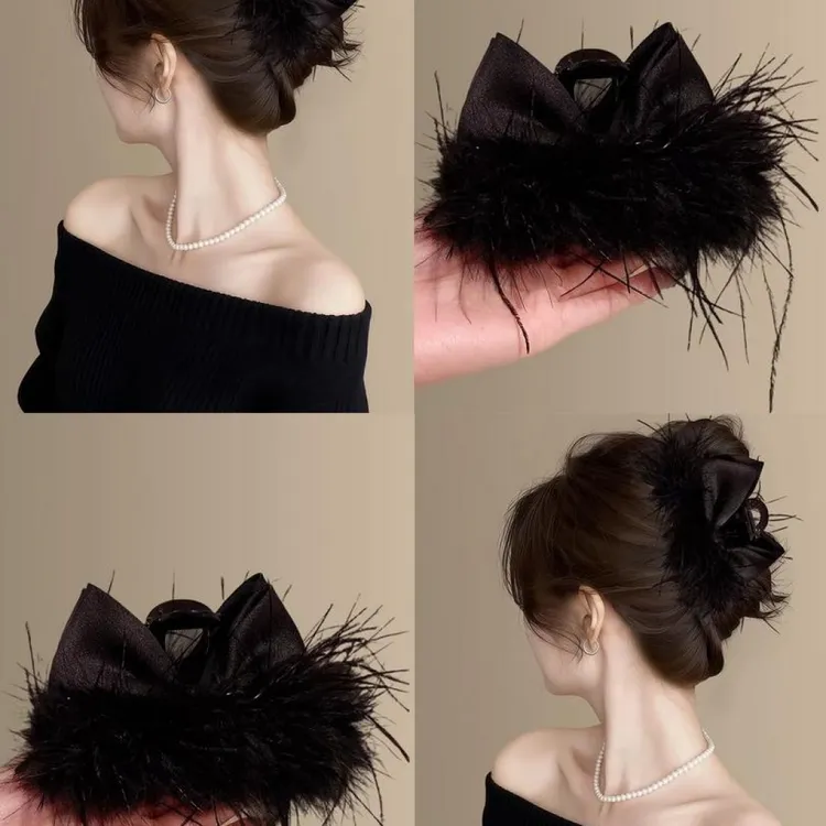 纯欲风蝴蝶结抓夹2026秋冬高级感气质马尾夹盘发器复古网红女新年商品图