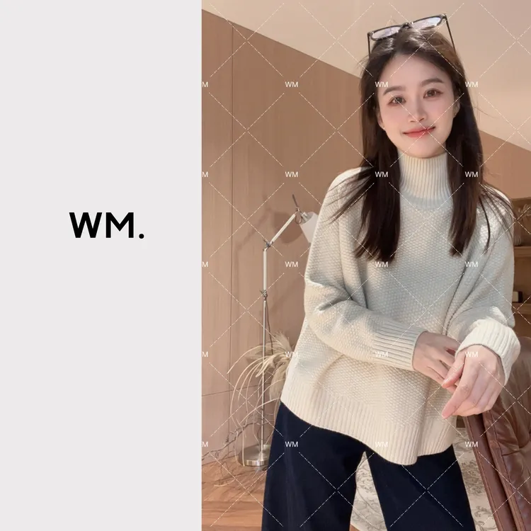 CMZW*雪花*小众极简立裁显瘦中领腔调毛衣JS-Z-25111302