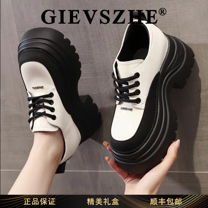纪诗哲增高厚底松糕小皮鞋女款2025年秋季新款百搭小众单鞋乐福鞋