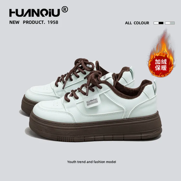 环球高颜值加绒加厚百搭小白鞋女2025冬新款爆款舒适棉鞋M-HC060
