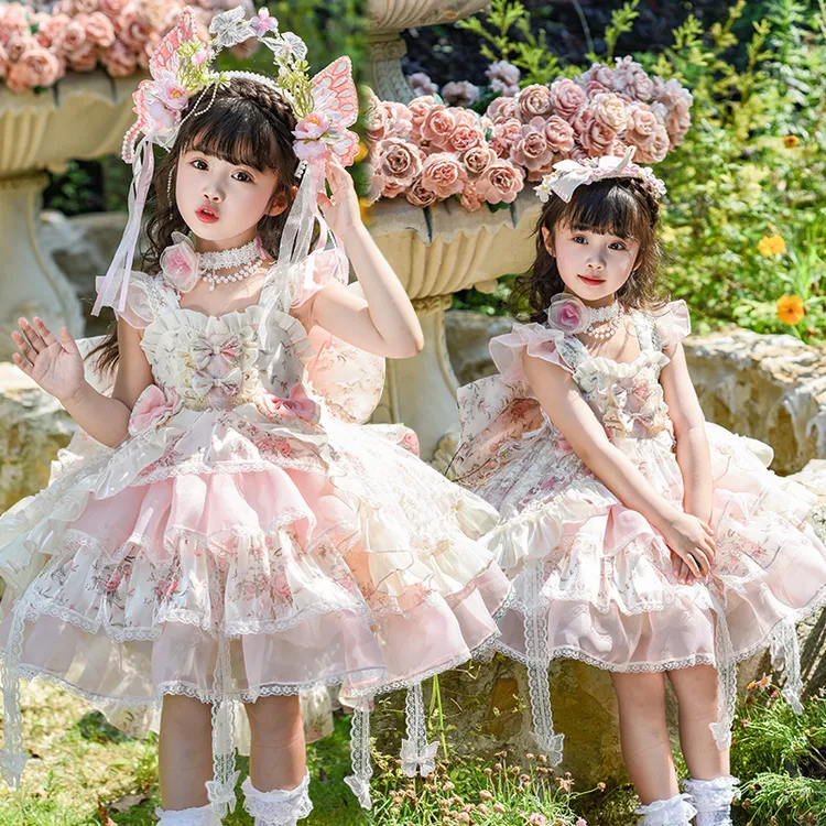 【莫奈花园】女童洛丽塔公主裙2026夏季新款甜美女宝宝花嫁礼服裙子