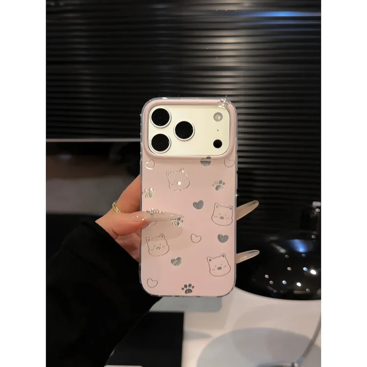 爱心小狗适用苹果17pro手机壳16华为p80羽纱imd防摔小米15荣耀300
