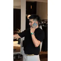 杨圣坤2025新品男士100%塔斯马尼亚羊毛纯色短袖针织衫SK2591615