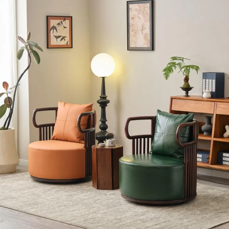 旋转大沙发懒人沙发新中式休闲沙发椅鸳鸯旋转沙发中古懒人沙发椅