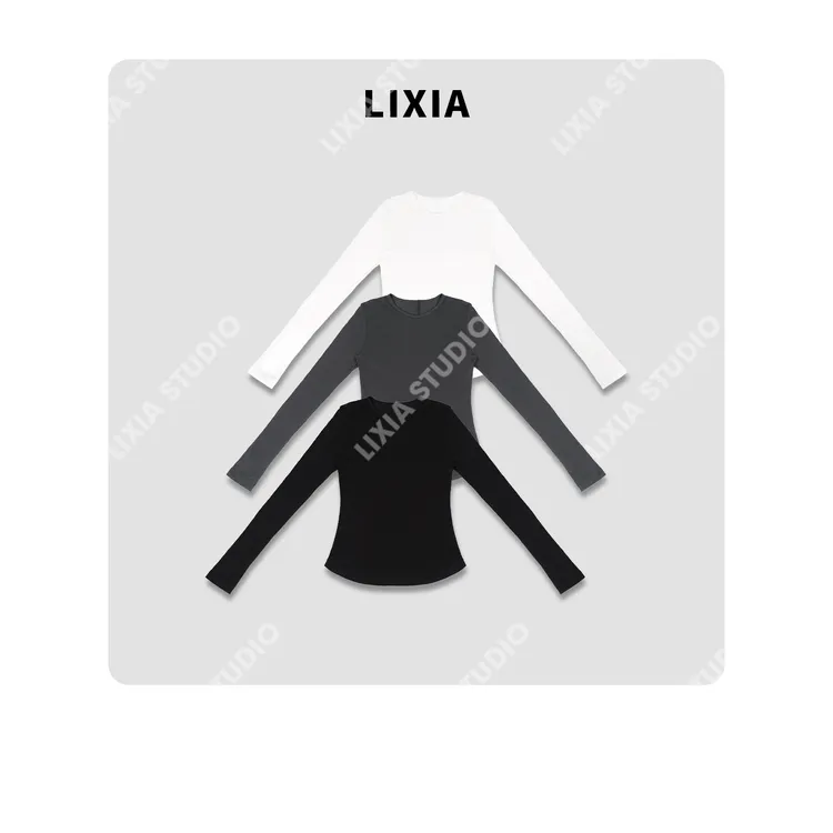 LIXIA【轻松范】INS风时尚含天丝羊毛舒适好穿基础款打底上衣-D9909