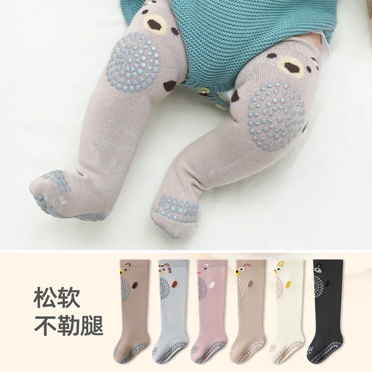 婴幼儿袜子长筒春秋点胶防滑地板袜隔凉新生儿不勒腿秋冬高筒过膝