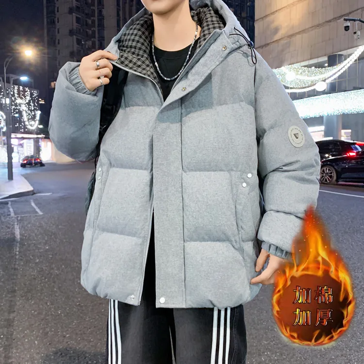 冬季新款连帽棉衣男2025冬季新款加厚保暖防寒百搭棉服青少年外套