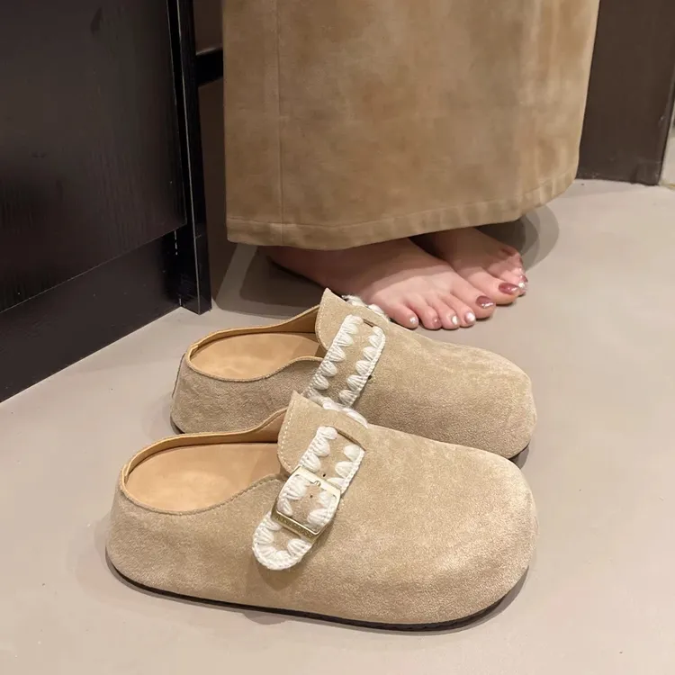 厚底增高超火一脚蹬勃肯鞋子包头半拖鞋女夏外穿2025新款爆款凉拖