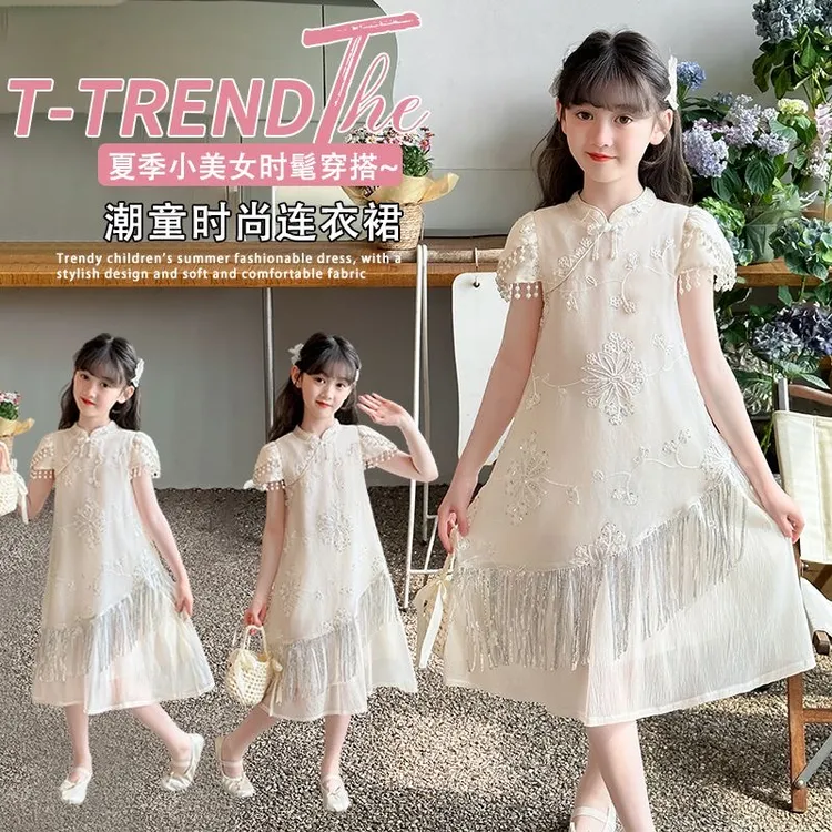 【现货】女童连衣裙2025新款儿童国风汉服女孩旗袍公主裙csc2266