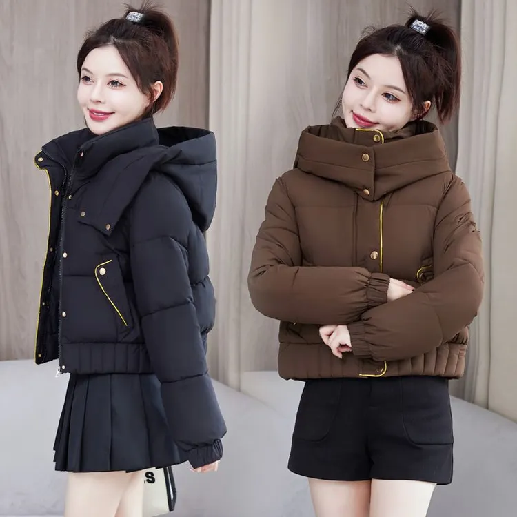 加厚保暖棉服女2025冬季新款棉衣短款外套宽松面包服小个子棉袄