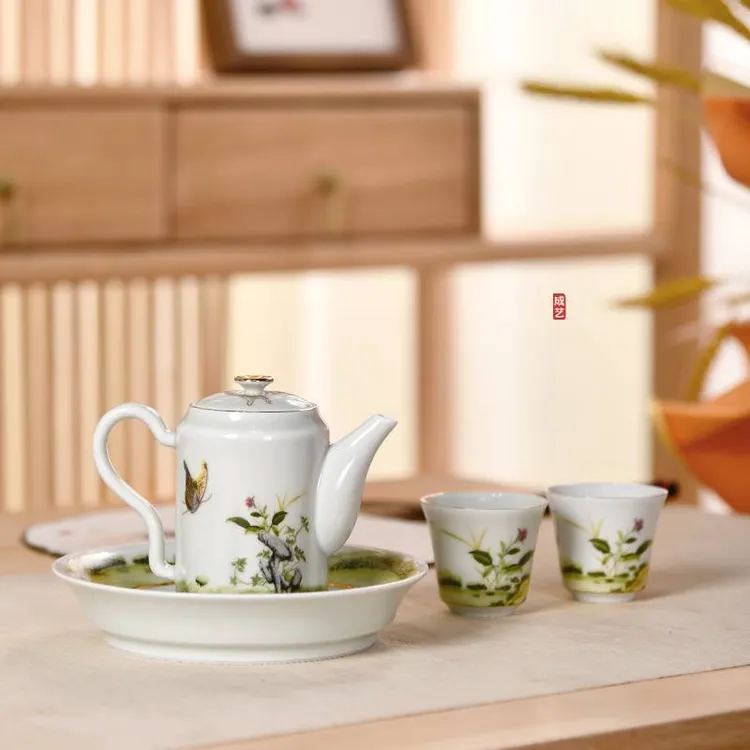 成艺陶瓷茶壶茶具套装家用过滤泡茶壶复古功夫茶具一壶两杯整套