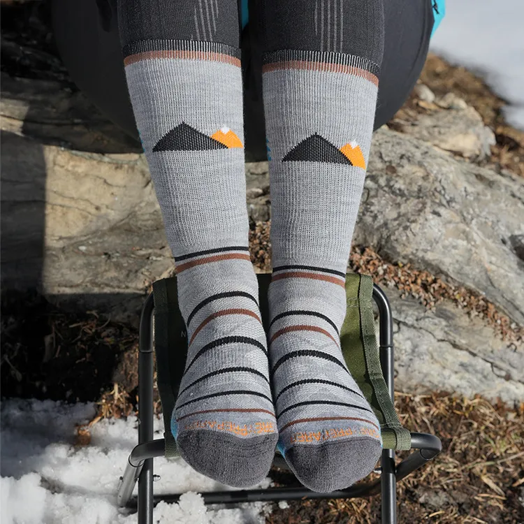 灰壳徒步登山美利奴羊毛袜女保暖运动袜子减震透气美丽诺马拉松