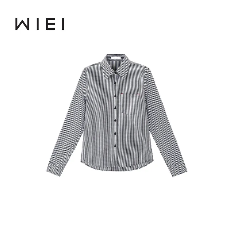 《WI EI》英伦风 时髦廓老钱经典版复古格子翻衬衫W25301092