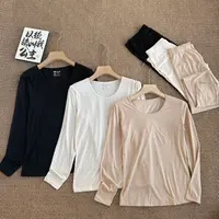 ［家淇定制］新款韩版百搭修身显瘦时尚保暖亲肤粉底衣打底套装7035