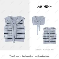【MOREE】Modèle d’automne条纹针织马甲+披肩-3150