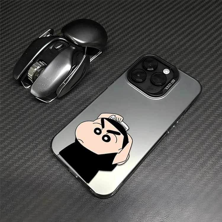 梳头小新适用苹果17/16promax彩银iPhone15pro手机壳14/13/12/11