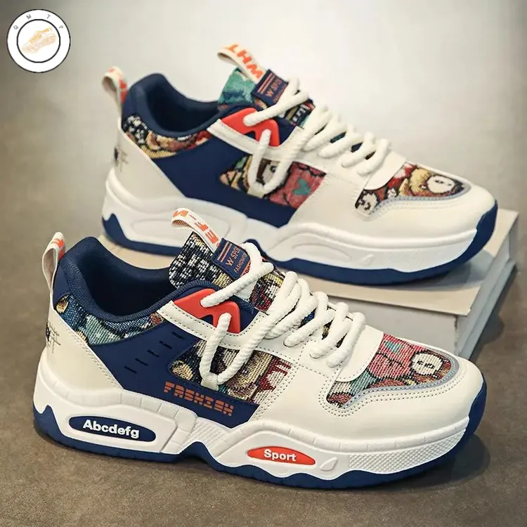 男鞋春秋款2025新款潮流百搭青少年运动休闲增高厚底小众老爹潮鞋