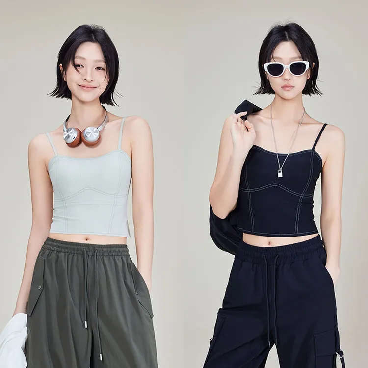 A美洋MEIYANG 虚线抹胸背心【商场同款】带胸垫无痕吊带-周二