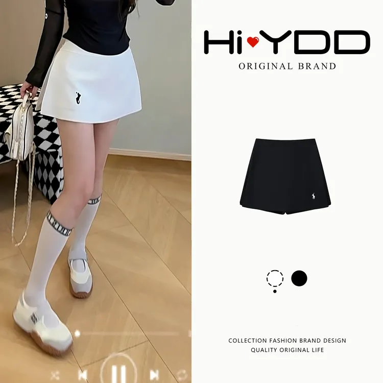 YDD•「短裙」白色西装半身裙女高腰显瘦辣妹A字裙裤开叉包臀短裙