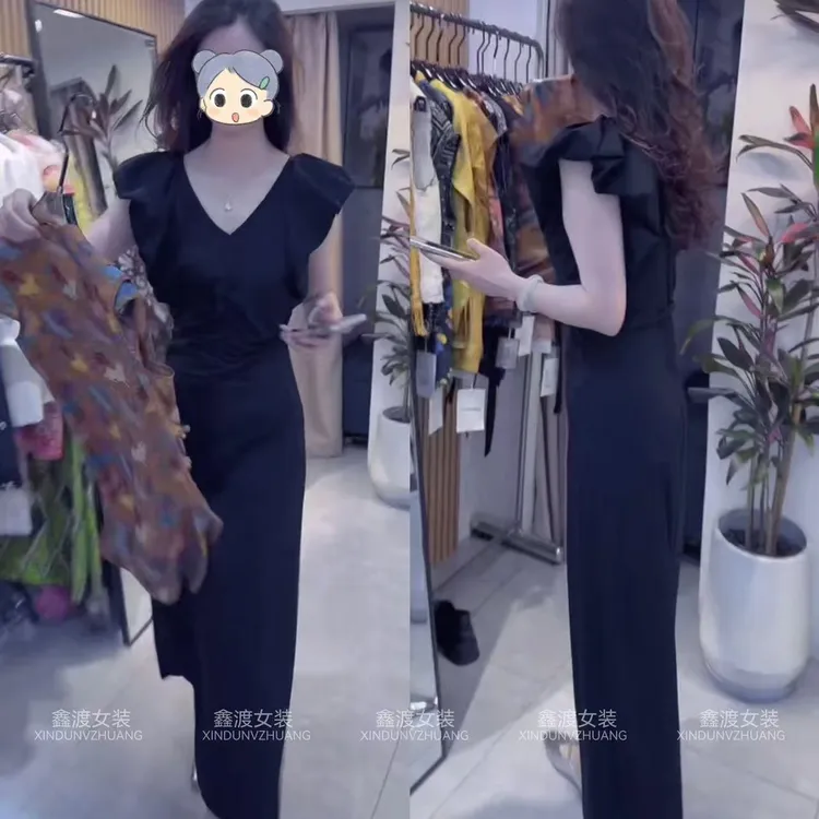 2025夏季新款时尚显瘦气质女士网红洋气连衣裙百搭款D21473