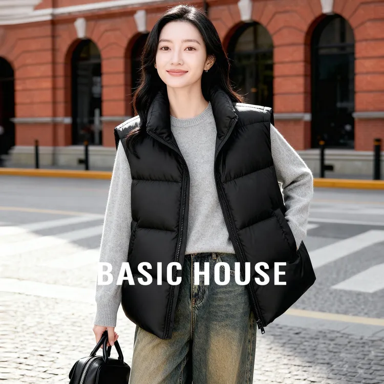 Basic House/百家好冬季休闲百搭简约马甲羽绒服-B0625B5RRI2