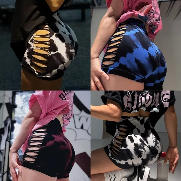 【镂空短裤送丁】透气速干撸铁女吸湿排汗运动短裤休闲运动训练印花