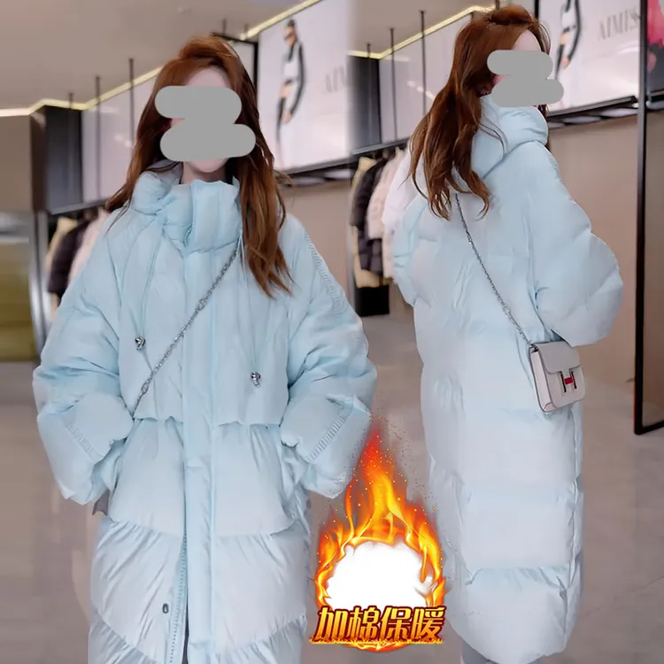 独特漂亮泡芙羽绒棉服女2025年冬季新款高级感时髦显瘦中长款棉衣