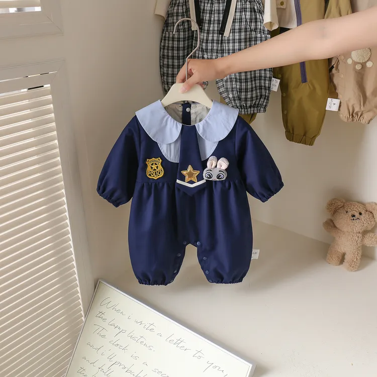 婴儿衣服秋装女宝宝连体衣可爱卡通超萌兔子长袖春秋薄款爬服外出
