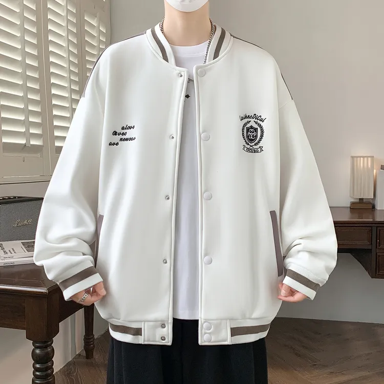 稻草人秋冬新款中学生青少年休闲时尚棒球服百搭卫衣夹克立领外套