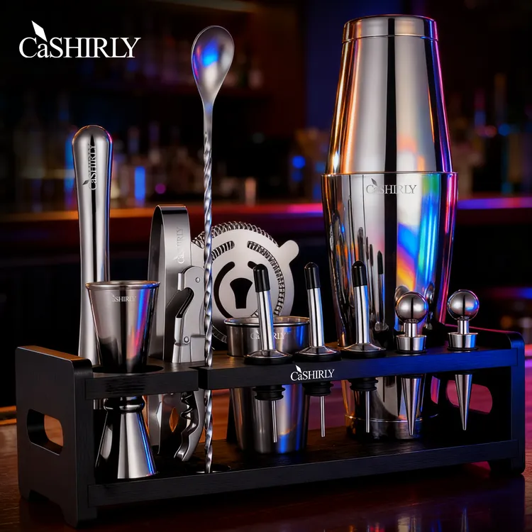 德国CASHIRLY凯尚莱304调酒器套装雪克壶组合鸡尾酒调酒工具入门