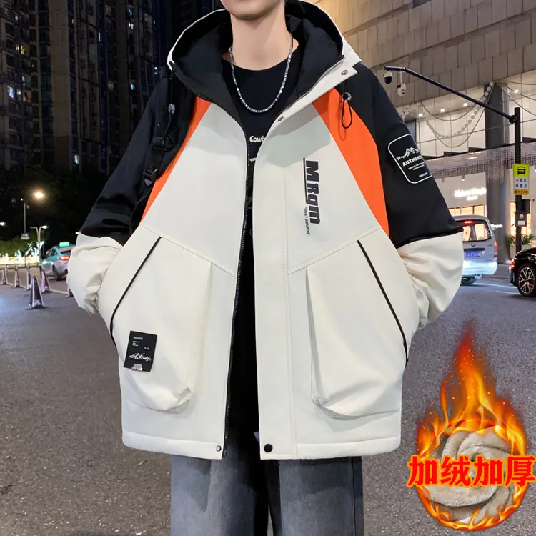 加绒加厚夹克外套男士棉衣秋冬季男款2025新款潮流宽松冲锋衣衣服