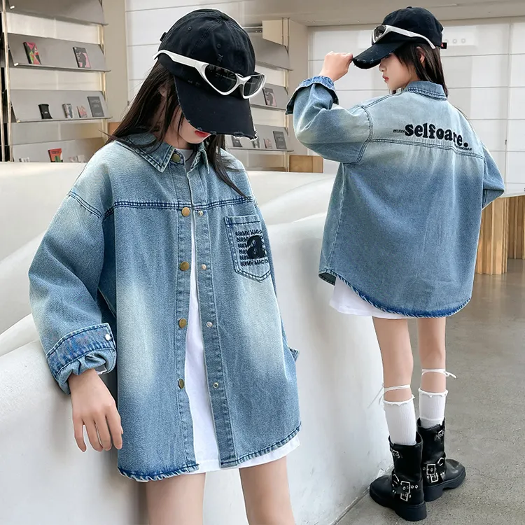 女童牛仔外套春秋款2025新款洋气儿童女孩秋装女大童秋季潮酷上衣