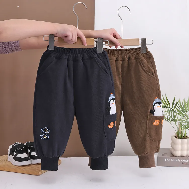 男童加绒加厚一条过冬款儿童裤子三层加棉裤木棉绒冬季外穿男宝宝