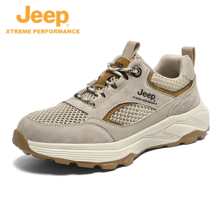 JEEP/吉普秋款舒适透气网面鞋轻便防滑登山徒步鞋时尚百搭休闲鞋