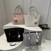 时尚潮流手提款托特包敞口单肩包休闲防水白色简约